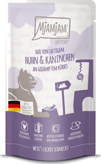 Mjamjam Våtfôr Quetschie & Kanin Kylling 12 X 125 G