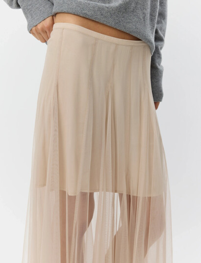 Sofie Schnoor Roaslysw Maxi Tulle Skirt Beige 42