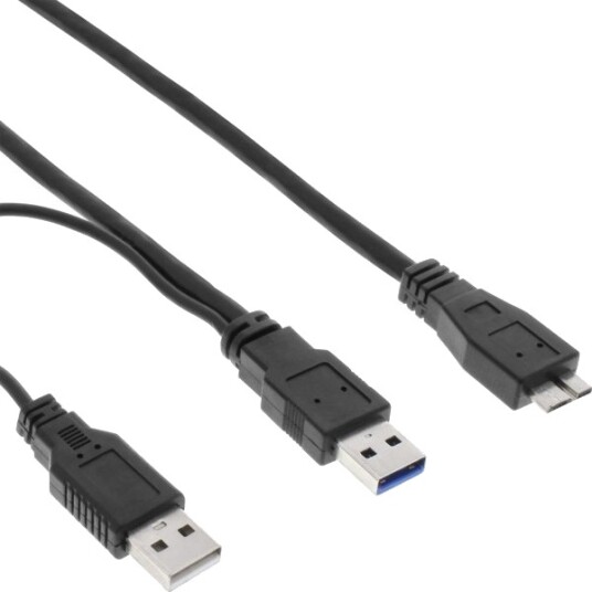 Inline 35415Y 1,5 M Micro Usb B 2 X Usb A Usb 3.2 Gen 1 3.1 Gen 1 Hankjønn/Hankjønn Svart