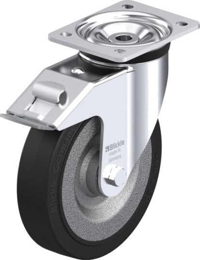 Blickle 621409 Lk-Se 200K-Fi Styrehjul Med Brems Hjuldiameter: 200 Mm Bæreevne (Maks.): 600 Kg 1 Stk