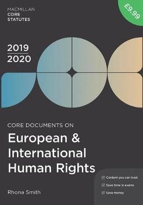 Core Documents On European And International Human Rights 2019-20 Av Rhona Smith