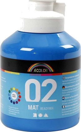 A Color Akrylmaling Matt Primær Blå 500 Ml 1 Fl 