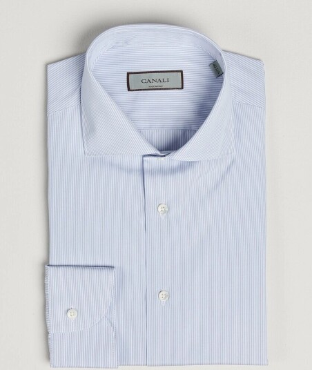 Canali Slim Fit Dress Shirt Light Blue Stripe Canali Slim Fit Dress Shirt Light Blue Stripe