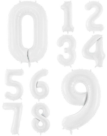 JUMBO Hvit Tallballonger 0 9 86 cm