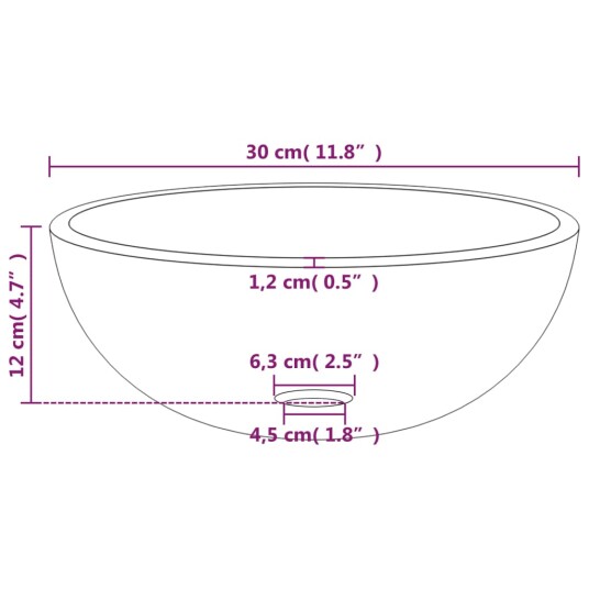 vidaXL Servant herdet glass 30x12 cm svart vidaXL Servant herdet glass 30x12 cm svart