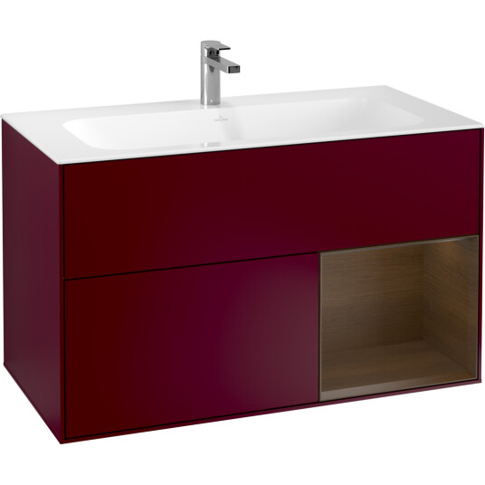 VILLEROY & BOCH FINION SERVANTSKAP 100 PEON MATT LAKK M/LYS HØYRESTILT VALNØTTHYLLE VILLEROY & BOCH FINION SERVANTSKAP 100 PEON MATT LAKK M/LYS HØYRESTILT VALNØTTHYLLE