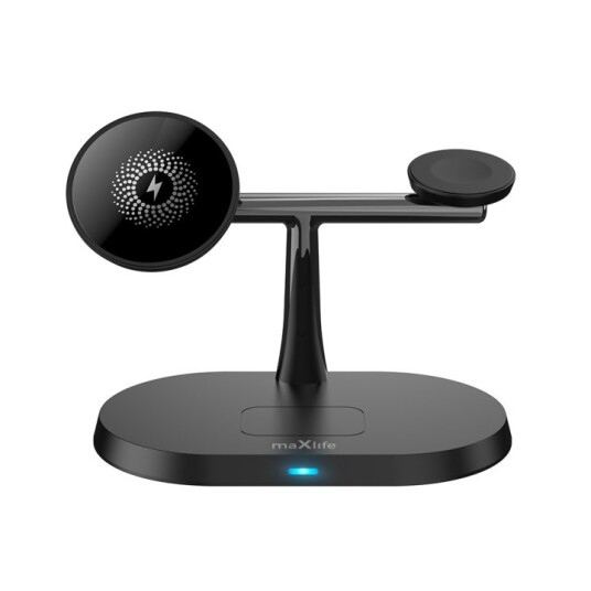 Maxlife MXWC-03 - 3-i-1 Trådlös Laddstation, 15W, Svart