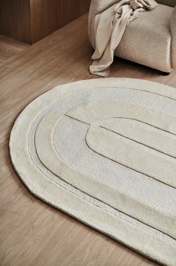 Ellos Home Teppe Mysen i ull og viskose Beige Ellos Home Teppe Mysen i ull og viskose Beige