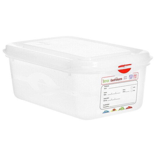 Denox Oppbevaringsboks Dena GN 1/4; Størrelse GN 1/4, 2.8l, 26.5x16.2x10 cm (LxBxD); Transparent; 6 Stykk / Forpakning