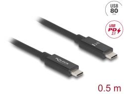 Delock USB kabel 80Gbps Type C/Type C 240W 0.5m