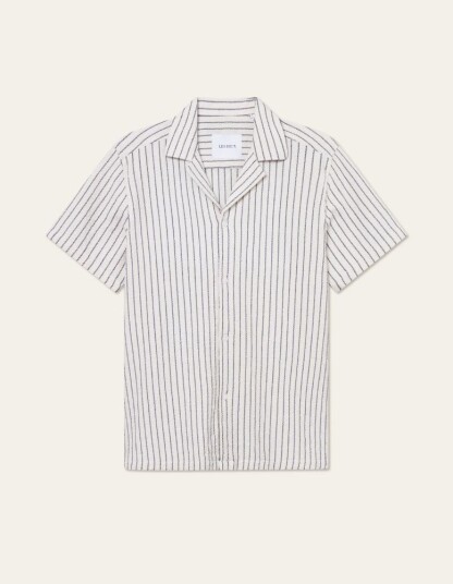 Les deux lesley structured ss skjorte hvit striper herre kortermet l