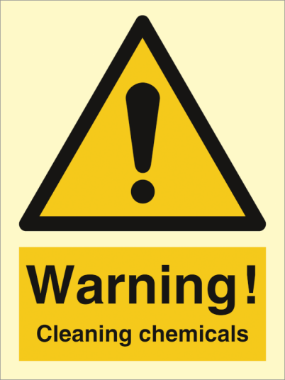 Warning - Cleaning chemicals - Etterlysende Vinyl HI150 - 200 x 150 mm Warning - Cleaning chemicals - Etterlysende Vinyl HI150 - 200 x 150 mm