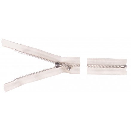 YKK Delbar Glidelås Aluminium 55cm 4mm Natur