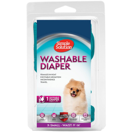 Vaskbar, gjenbrukbar bleie til tispehund Medium