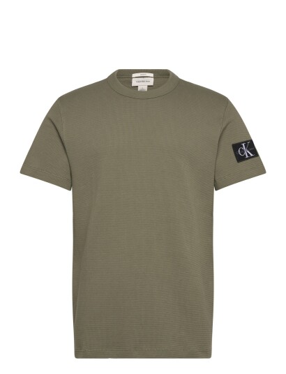 Calvin Klein Jeans Ss Badge Waffle Tee   Khaki green   M