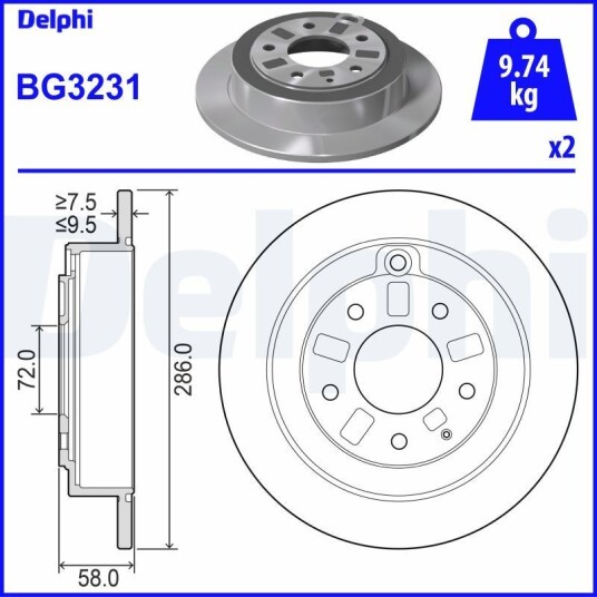 Bremseskive DELPHI BG3231 Bremseskive DELPHI BG3231