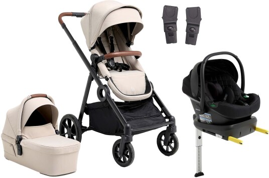 Beemoo Pro Multi 2 Duovogn inkl Route i-Size Babybilstol &  Base Latte Beige/Black Stone