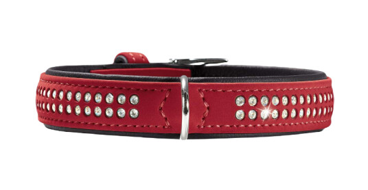 Hundehalsbånd Softie Deluxe Kunstskinn Rasberry/Sort SM 45 cm