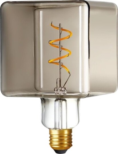 Spl E27 4W LED Ice Cube filamentpære   C95 dimbar 2200K røykfarget glass   Dimbar : Dimbar Kulør : Ekstra varm