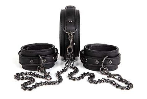 Dark Desire Collar With Ankle Cuffs Dark Desire Collar With Ankle Cuffs
