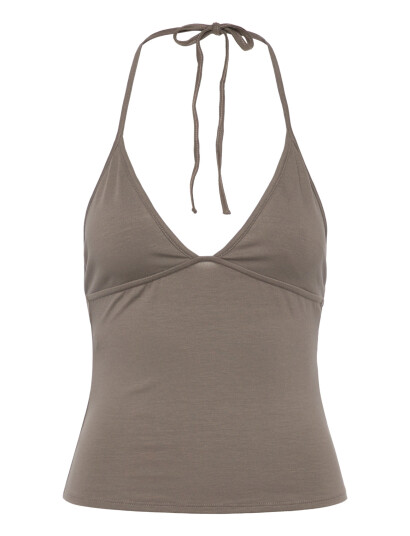 Weekday Halterneck Top Khaki green L