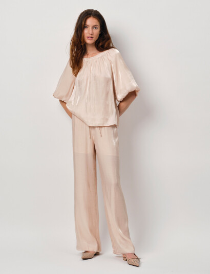 Dante6 Dante6-Soir Shimmer Wide Leg Pants - Pink - 40 Dante6 Dante6-Soir Shimmer Wide Leg Pants - Pink - 40
