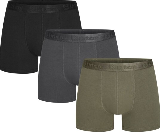 Urberg Men's Isane 3 pack Bamboo Boxers Grey/black/green M Urberg Men's Isane 3 pack Bamboo Boxers Grey/black/green M