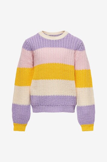 Kids Only Genser kogNikka LS Stripe O neck Knt Beige