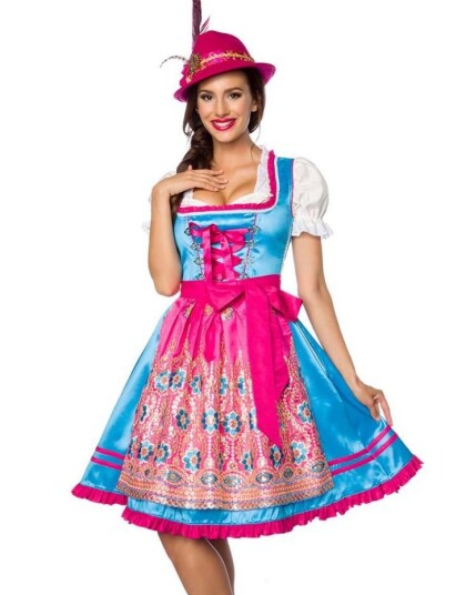 Tradisjonelt Dirndl Oktoberfestkjole med Forkle