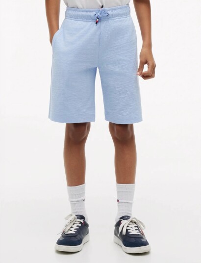 Tommy Hilfiger Jersey Seersucker Sweatshort Blue 140