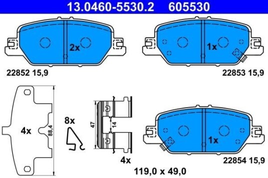 Bremseklosser ATE 13.0460-5530.2 Bremseklosser ATE 13.0460-5530.2
