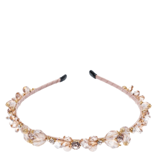 DARK Crystal Hair Band Pale Rose