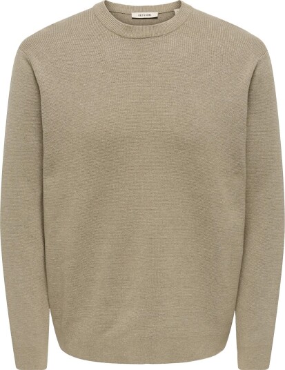 ONLY & SONS Onsting Rlx Crew Neck Knit Noos DESERT TAUPE XS