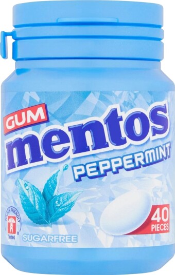 Mentos Sugarfree Peppermint Gum Boks med Sukkerfri Tyggegummi med Peppermyntesmak 56 gram Mentos Sugarfree Peppermint Gum Boks med Sukkerfri Tyggegummi med Peppermyntesmak 56 gram