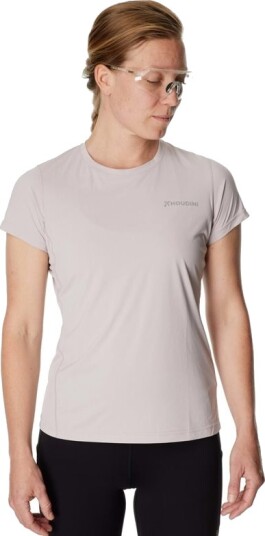 Houdini W"s Pace Air Message Tee Silver Purple / Houdini Logo Houdini W"s Pace Air Message Tee Silver Purple / Houdini Logo