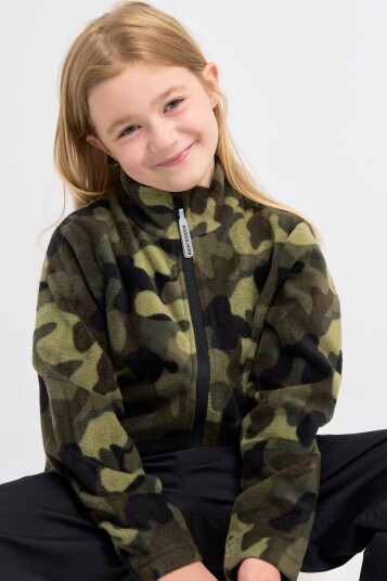 Nordbjørn Malö Fleecejakke Camo Splash Deep Lichen Green 110-116 Nordbjørn Malö Fleecejakke Camo Splash Deep Lichen Green 110-116
