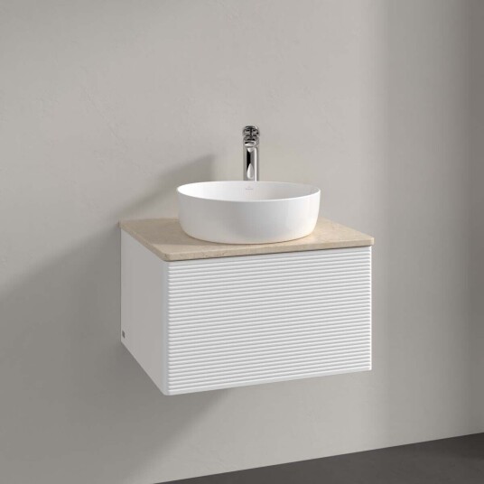Villeroy & Boch Antao Servantskap med 1 skuff 60x50x36 cm m/lys Hvit Matt/Crème