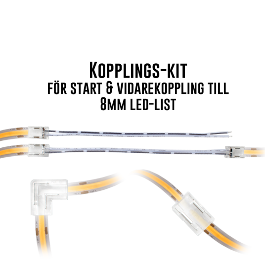 Designlight Cobby COB12/24 8MM Koblingssett til Cobby LED lister Belysning