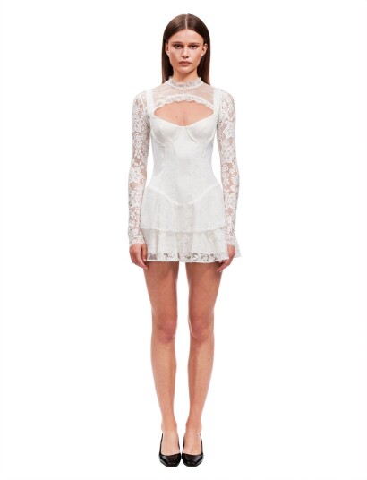 OW Collection Nori Corset Mini Dress (2 Piece) White XS OW Collection Nori Corset Mini Dress (2 Piece) White XS