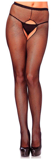 Leg Avenue Bunnløse Nettingstrømper - Svart - One Size Leg Avenue Bunnløse Nettingstrømper - Svart - One Size