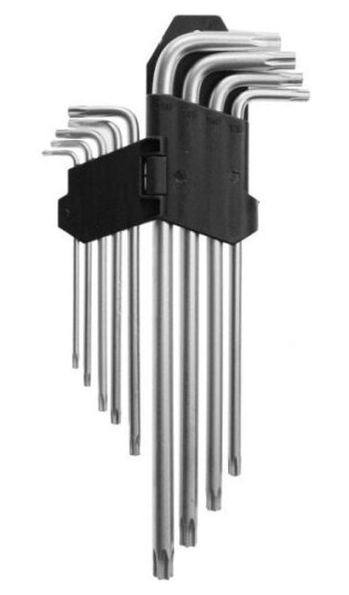 Awtools Torx L-nøkler (T10-T50) - 9 stk.