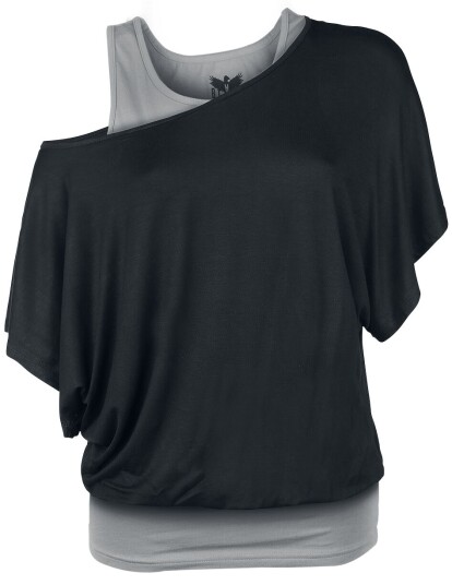 Black Premium by EMP T-skjorte When The Heart Rules The Mind XS til 5XL Damer svart-grå