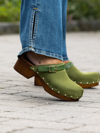 Roberto Rosso - Clogs Suede Leather Green storrelse 40