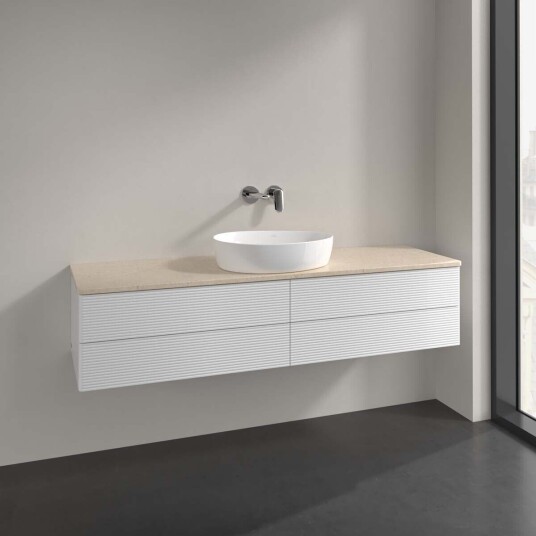 Villeroy & Boch  Antao Servantskap med 4 skuffer 160x50x36 cm m/lys Hvit Blank/Crème