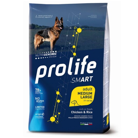 Prolife Smart Adult Medium/ Large Breed Kylling Og Ris For Mellomstore Og Store Raser 12 kg Prolife Smart Adult Medium/ Large Breed Kylling Og Ris For Mellomstore Og Store Raser 12 kg