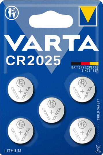 Varta CR2025 Lithium Knapcellebatteri 5-pakning 157 mAh 3V