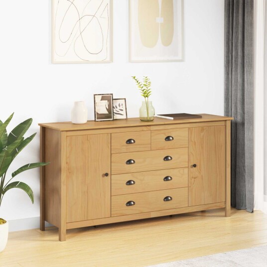 vidaXL Serviesskap HILL Honning brun 154 x 40 x 80 cm Massiv furu