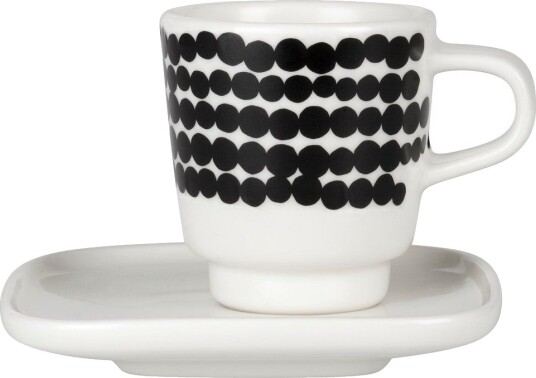 Marimekko Räsymatto espressokopp svart-hvit Marimekko Räsymatto espressokopp svart-hvit
