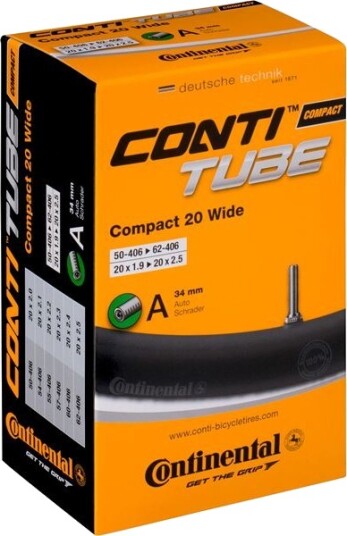 Continental Compact Wide 20 X 2,00-2,40 Bilventil Slange Continental Compact Wide 20 X 2,00-2,40 Bilventil Slange