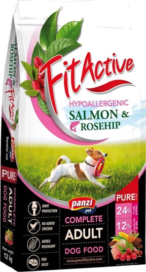 Fitactive Tørrfôr Hypoallergenic Pure Laks Og Nype 12 kg